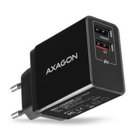 univerzálna USB nabíjačka Axagon ACU-QS24, 2x USB (QC+smart), 24W max. 3A, čierna Quick Charge