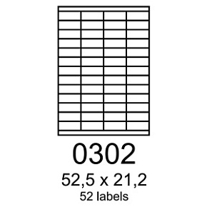 etikety RAYFILM 52,5x21,2 polyesterové lesklé biele laser R05040302A (100 list./A4)