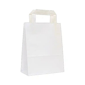 Papierová taška - ploché ucho - 180x80x220 - 500ks/bal, biela