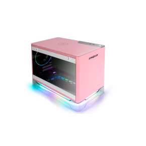 InWin case A1 Plus Pink, 650W PSU GOLD, Mini ITX, Tempered Glass, ARGB Fans, Qi 10W Charging panel