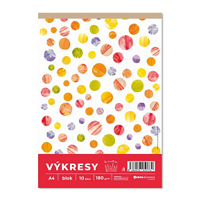 Výkresy A4, 180g, 10 listov v bloku Výkresy A4, 180g, 10 listov v bloku