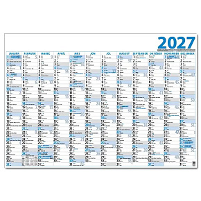 Plánovací jednolistový kalendár 2027