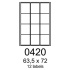 etikety RAYFILM 63,5x72 žlté flourescentné laser R01310420A (100 list./A4)