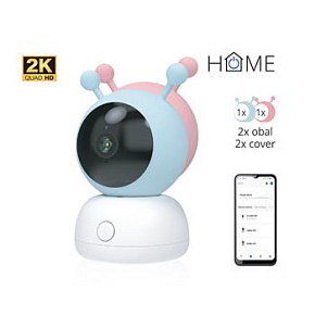 iGET HOME CS2 Baby - bezdrátová otočná IP 2K chůvička, 2x obal v balení Pink/Blue