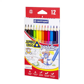 PASTELKY Centropen 9522/12 , JUMBO trojhranné