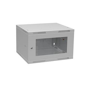 Rozvaděč nástěnný skládaný SENSA LITE 6U 450mm, dveře sklo, RAL 7035, SENSA-L-6U-545-11-G