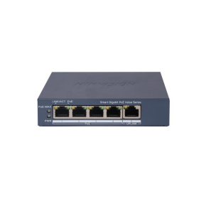 Hikvision DS-3E1505P-EI/M, 4 portový Fast ethernet, Smart PoE switch