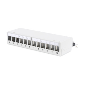 Modular Desktop Patch Panel, shielded 12-port, light grey