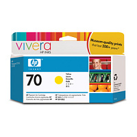 KAZETA HP C9454A No. 70, 130ml, yellow cartridge with Vivera Ink.