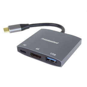 PremiumCord adapter USB-C to HDMI, USB3.2, PD, resolution 4K and FULL HD 1080p