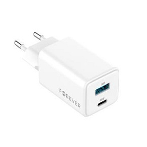 nabíjačka Forever TC-08-45AC, GaN PD QC charger, 1x USB-C 1x USB, 45W, biela nabíjačka Forever TC-08-45AC, GaN PD QC charger, 1x USB-C 1x USB, 45W, biela