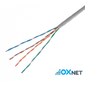 OXnet LAN cable U/UTP Cat5E stranded 24AWGx4P Cu, PVC, box 305m, gray