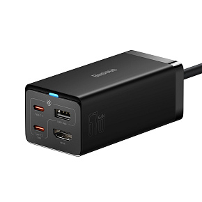 Baseus Nabíjačka do siete GaN5 Pro 2x USB-C/USB-A/HDMI 67W kábel 1.5m/USB-C kábel 1m čierna Baseus Nabíjačka do siete GaN5 Pro 2x USB-C/USB-A/HDMI 67W kábel 1.5m/USB-C kábel 1m čierna
