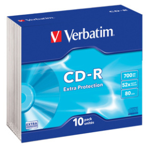 CD-R VERBATIM DTL 700MB 52X Slim box 10ks/bal.