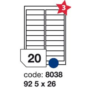 etikety RAYFILM 92,5x26 univerzálne biele R01008038F (1.000 list./A4)