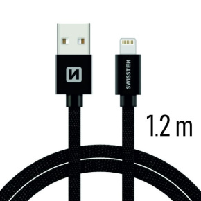 Swissten Data Cable Textile USB / Lightning 1.2 m, black Swissten Data Cable Textile USB / Lightning 1.2 m, black