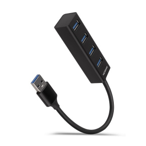 AXAGON HUE-M1A, 4x USB 3.2 Gen 1 MINI hub, kovový, kábel USB-A 20cm