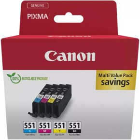 ink cartridge CANON CLI-551 BK/C/M/Y PACK MG 5450/6350, iP 7250, MX 925 (6509B015)