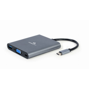 Cable CABLEXPERT USB-C 6-in-1 multi-port adapter (Hub3.1 + HDMI + VGA + PD + card reader + stereo audio)