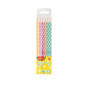 Pastelky KEYROAD trojhranné 6 ks, pastelové