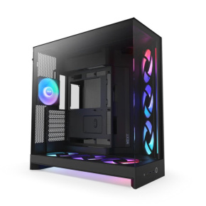 NZXT case H9 Flow RGB+, ATX, Large Dual Chamber Mid Tower, black