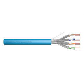 CAT 6A U-FTP installation cable, 500 MHz Eca (EN 50575), AWG 23/1, 100m paper box, sx, blue