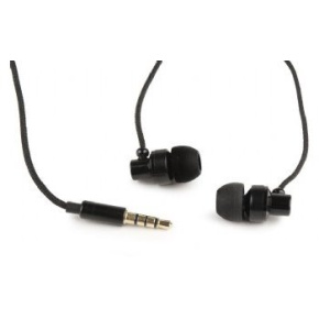Metal earphones with microphone, "Paris", black