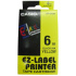 páska CASIO XR-6YW1 Black On Yellow Tape EZ Label Printer (6mm)