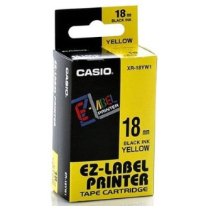 páska CASIO XR-18YW1 Black On Yellow Tape EZ Label Printer (18mm)