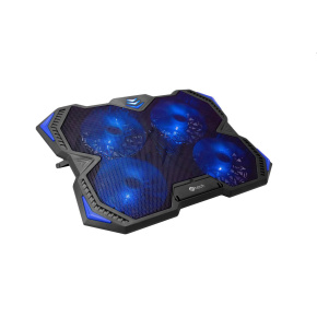 Cooling pad C-TECH Zefyros (GCP-01B), casual gaming, 17.3", blue backlight, speed control