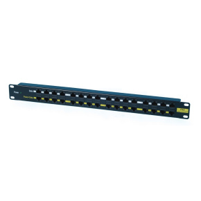 OXnet 19" patch panel 16port POE, without power supply, black