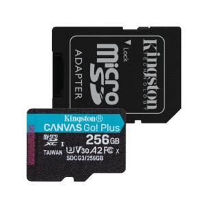 Kingston 256GB microSDXC Canvas Go Plus 170R A2 U3 V30 Card + adaptér    