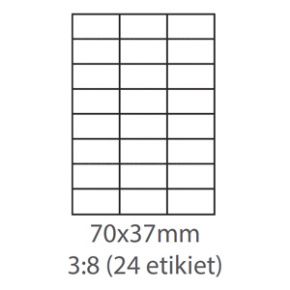 etikety Ecodata samolepiace 70x37 univerzálne biele 24ks/A4 (100 listov A4/bal.)