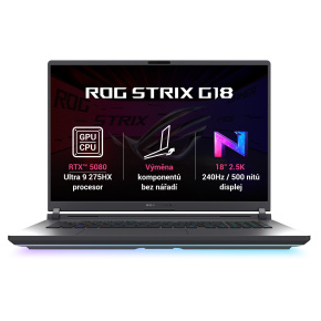 ASUS ROG Strix G18/U9-275HX/32GB/1TB SSD/RTX5080/18" 2.5K/Win11Home/Gray ASUS ROG Strix G18/U9-275HX/32GB/1TB SSD/RTX5080/18" 2.5K/Win11Home/Gray