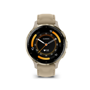 GARMIN VENU 3S, French Gray/Soft Gold, Leather