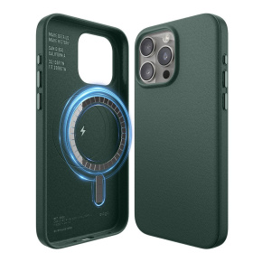 Elago kryt Leather Case Magsafe pre iPhone 15 Pro Max - Midnight Green Elago kryt Leather Case Magsafe pre iPhone 15 Pro Max - Midnight Green