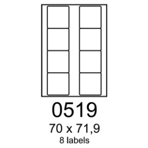 etikety RAYFILM 70x71,9 univerzálne modré R01230519F (1.000 list./A4)