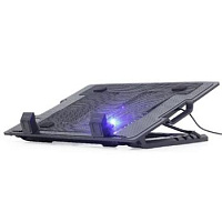 Notebook cooling stand with height adjustment, black