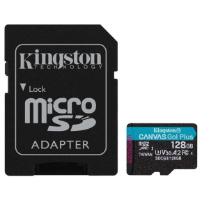 Kingston 128GB microSDXC Canvas Go Plus 170R A2 U3 V30 + adapter