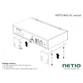 NETIO RM3 4C vertical montage bracket for 1x PowerPDU 4C
