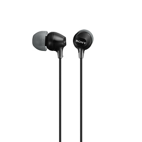 SONY slúchadlá MDR-EX15LP, čierne SONY slúchadlá MDR-EX15LP, čierne