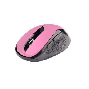 Myš C-TECH WLM-02P, černo-ružová, bezdrotová, 1600DPI, 6 tlačitok, USB nano receiver