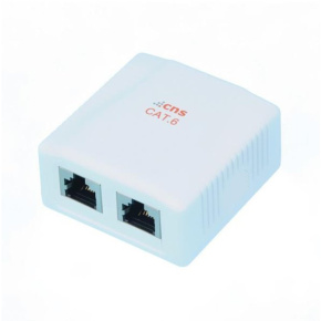 OXnet Outlet surface box Basic STP 2 port Cat6A, white