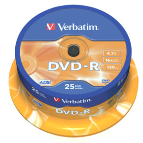 DVD-R VERBATIM 4,7GB 16X 25ks/spindel