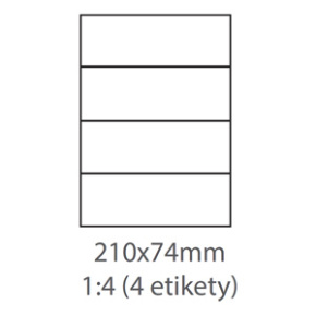 etikety ECODATA Samolepiace 210x74 univerzálne biele (1000 listov A4/bal.)