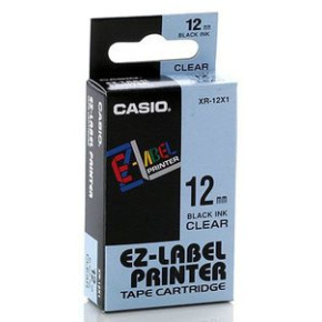 páska CASIO XR-12X1 Black On Transparent Tape EZ Label Printer (12mm)