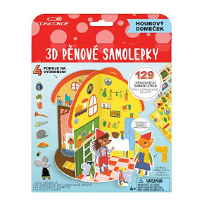 3D penové samolepky, 129 ks - Hubový domček